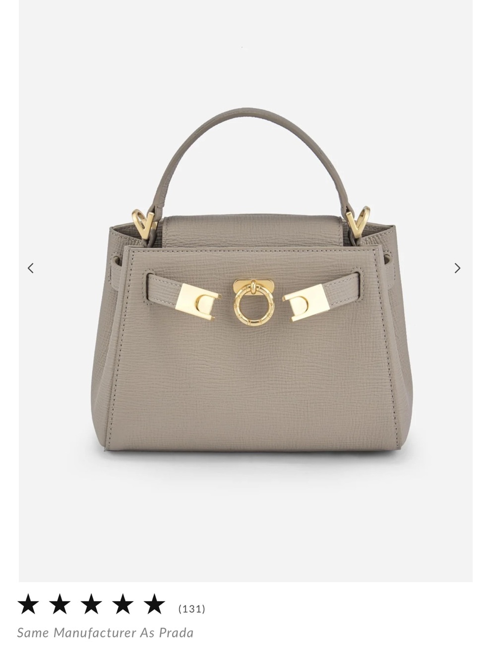 NWT Parisa Wang Madison Micro Top Handle in taupe